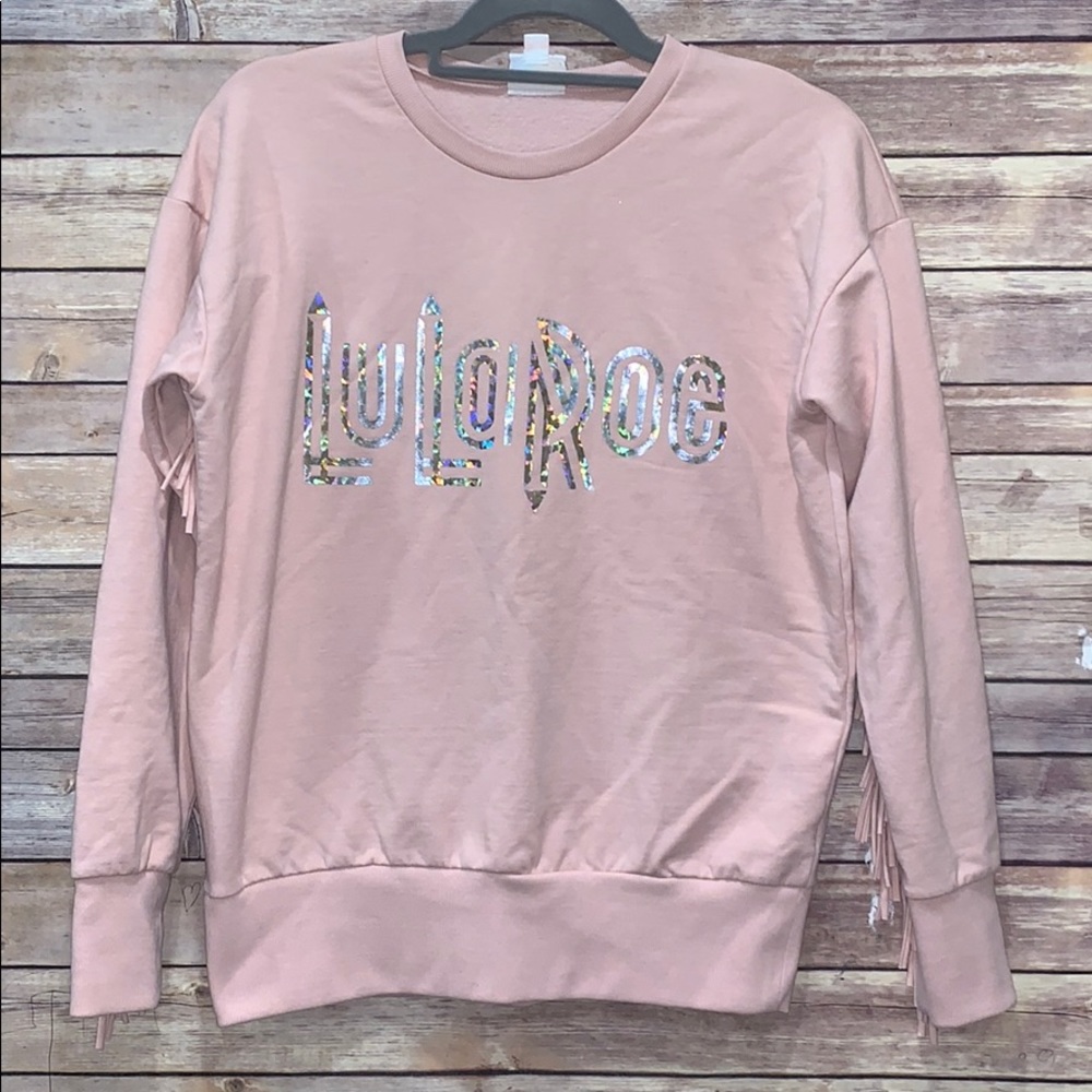 LulaRoe Pink Fringe Sweatshirt